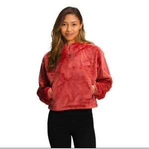 The North Face Women's 1/4 Zip Sherpa Fleece Hoodie Dusty Rose Size 1X Plus Size